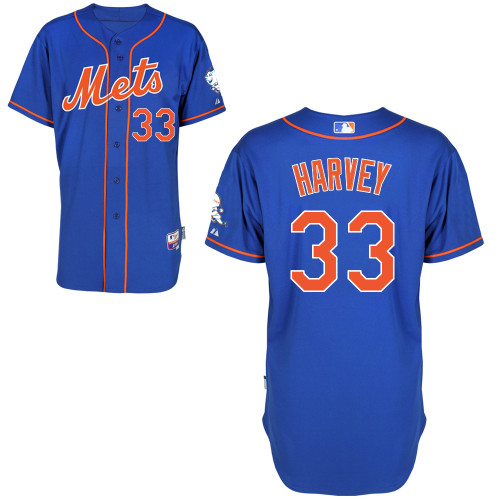 Matt Harvey #33 MLB Jersey-New York Mets Men's Authentic Alternate Blue Home Cool Base Baseball Jersey